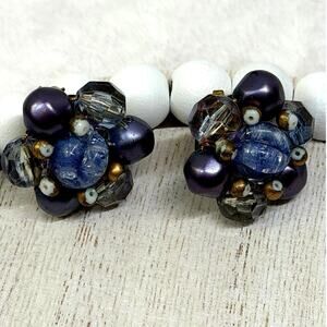 Vintage 50s W. Germany Bead Cluster Clip-Ons ✨ ✨